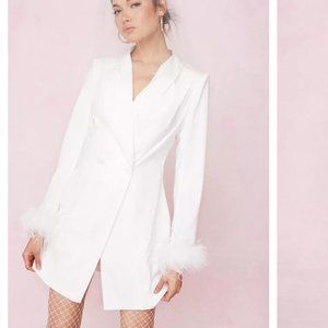 Nasty Gal Bridal Feather Cuff Blazer